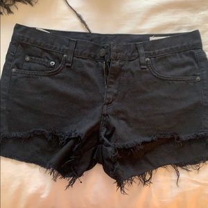 Rag and Bone black denim shorts